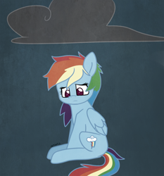 Size: 600x645 | Tagged: safe, artist:higglytownhero, derpibooru import, rainbow dash, pegasus, pony, sad, solo