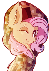 Size: 944x1376 | Tagged: safe, artist:evehly, derpibooru import, editor:bitz, fluttershy, pegasus, pony, clothes, cute, hoodie, hug life, looking at you, simple background, smiling, transparent background, wink