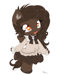 Size: 958x1062 | Tagged: safe, artist:alasou, derpibooru import, oc, oc only, oc:casy, anthro, unguligrade anthro, ambiguous facial structure, anthro oc, chibi, clothes, cute, solo