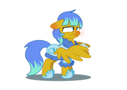 Size: 1024x730 | Tagged: safe, artist:lieutenantkyohei, oc, oc only, oc:valor myst, pegasus, pony, chocolate, clothes, female, food, hot chocolate, sick, simple background, slippers, solo, transparent background, wing hands