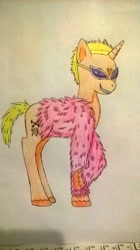 Size: 717x1277 | Tagged: safe, artist:shinycyan, derpibooru import, donquixote doflamingo, one piece, ponified, solo, traditional art