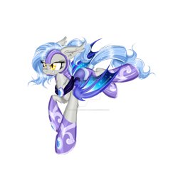 Size: 1280x1280 | Tagged: safe, artist:pvrii, oc, oc only, oc:midnight radiance, bat pony, pony, armor, simple background, solo, transparent background, watermark