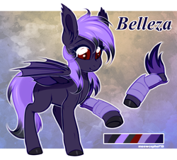 Size: 2461x2225 | Tagged: safe, artist:meowcephei, oc, oc:belleza, bat pony, bat pony oc, commission, solo