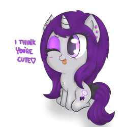 Size: 3000x3000 | Tagged: safe, artist:wickedsilly, oc, oc only, oc:wicked silly, pony, unicorn, chibi, cute, solo, tongue out