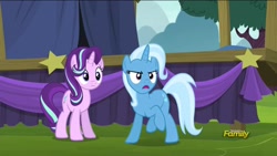 Size: 1280x720 | Tagged: safe, screencap, starlight glimmer, trixie, pony, unicorn, no second prances, discovery family logo, female, mare