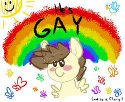 Size: 1024x835 | Tagged: safe, artist:korgikardigan, pound cake, ask-the-crystal-crew, cute, gay, headcanon, lgbt headcanon, male, older, poundabetes, rainbow, sexuality headcanon, solo