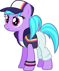 Size: 2483x3000 | Tagged: safe, artist:doctor-g, azure velour, the saddle row review, cap, clothes, cute, hat, simple background, solo, transparent background, vector, wristband