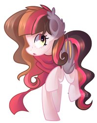 Size: 1560x1968 | Tagged: safe, artist:drawntildawn, oc, oc only, bat pony, pony, clothes, scarf, solo