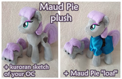 Size: 1480x960 | Tagged: safe, artist:kuroran, maud pie, pony, advertisement, plushie, rcf community