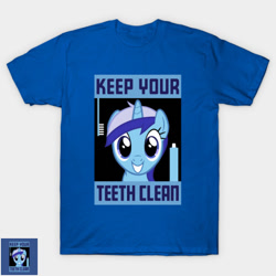 Size: 565x565 | Tagged: safe, artist:mikej, minuette, cute, dental hygiene, minubetes, parody, poster, shirt design, simple background, teepublic, toothbrush, toothpaste, vector, white background, wpa