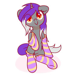 Size: 952x981 | Tagged: safe, artist:musicfirewind, oc, oc:belle eve, pony, unicorn, clothes, commission, horn, simple background, socks, solo, striped socks, transparent background, unicorn oc, ych result