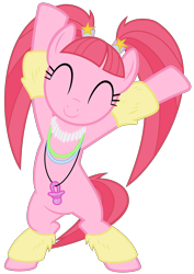 Size: 3000x4243 | Tagged: safe, artist:sollace, pacific glow, pony, the saddle row review, .svg available, bipedal, cute, dancing, glowbetes, glowstick, leg warmers, necklace, pacifier, simple background, solo, transparent background, vector