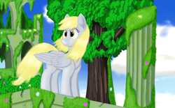 Size: 3488x2162 | Tagged: safe, artist:rtg2100, derpy hooves, pegasus, pony, crossover, female, mare, sky sanctuary, solo, sonic the hedgehog (series), sonic the hedgehog 3, video game