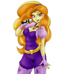 Size: 5100x6600 | Tagged: safe, artist:ambris, adagio dazzle, equestria girls, rainbow rocks, absurd resolution, adagiazonga dazzle, adoragio, beautiful, big breasts, breasts, cleavage, clothes, colored pupils, cute, female, fingerless gloves, gem, gloves, jewelry, leggings, looking at you, microphone, moe, necklace, pendant, singing, siren gem, smiling, smiling at you, solo