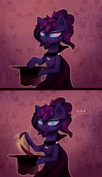 Size: 1160x2000 | Tagged: safe, artist:magnaluna, discord, princess luna, cat, catified, comic, female, grumpy luna, hat, lunacord, magic trick, male, shipping, species swap, straight, top hat