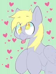 Size: 1280x1672 | Tagged: safe, artist:shyamette, derpy hooves, pegasus, pony, derp, female, heart, heart eyes, mare, solo, tongue out, wingding eyes