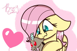 Size: 1024x683 | Tagged: safe, artist:lynchristina, discord, fluttershy, pegasus, pony, :3, crush plush, cute, discoshy, female, heart, male, plushie, shipping, shyabetes, straight