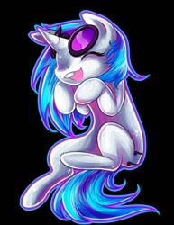 Size: 989x1280 | Tagged: safe, artist:draikinator, dj pon-3, vinyl scratch, pony, unicorn, cute, eyes closed, simple background, solo, vinylbetes