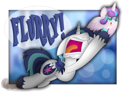 Size: 3600x2681 | Tagged: safe, artist:bubbly-storm, princess flurry heart, shining armor, pony, unicorn, eyes closed, father and child, father and daughter, male, nose in the air, parent and child, yelling