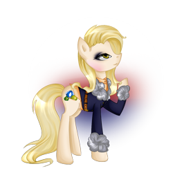 Size: 1000x1000 | Tagged: safe, artist:yuntaoxd, blushing, clothes, dress, eyeshadow, makeup, nation ponies, national flag, ponified, russia, solo