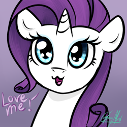 Size: 750x750 | Tagged: safe, artist:cosmalumi, rarity, pony, unicorn, :3, cute, raribetes, solo