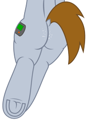 Size: 964x1367 | Tagged: safe, artist:coatieyay, oc, oc only, oc:littlepip, pony, unicorn, fallout equestria, butt, butt freckles, butt only, dock, fanfic, fanfic art, female, freckles, frog (hoof), hooves, mare, plot, simple background, solo, transparent background, underhoof, vector