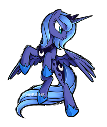 Size: 1280x1520 | Tagged: safe, artist:ponykillerx, princess luna, alicorn, pony, fighting is magic, female, mare, s1 luna, solo