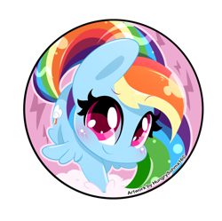 Size: 1024x1019 | Tagged: safe, artist:hungrysohma, rainbow dash, pegasus, pony, blushing, chibi, cute, dashabetes, solo