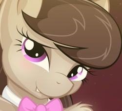 Size: 737x676 | Tagged: safe, artist:whitmaverick, edit, octavia melody, earth pony, pony, bedroom eyes, bow, bowtie, cropped, explicit source, female, lip bite, looking at you, shoulder fluff, solo