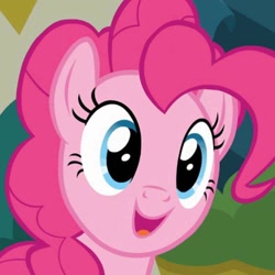 Size: 656x656 | Tagged: safe, screencap, pinkie pie, pony, cropped, happy, solo