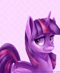 Size: 819x989 | Tagged: safe, artist:rainbowjune, edit, twilight sparkle, twilight sparkle (alicorn), alicorn, pony, :3, animated, solo