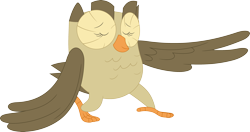 Size: 3579x1892 | Tagged: safe, artist:porygon2z, owlowiscious, owl, dancing, simple background, transparent background, vector