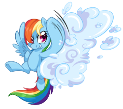 Size: 1206x1072 | Tagged: safe, artist:bloodorangepancakes, rainbow dash, pegasus, pony, cloud, cloud busting, punch, solo