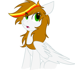 Size: 2202x2063 | Tagged: safe, artist:bravefleet, oc, oc only, oc:brave fleet, pegasus, pony, green eyes, lazy, open mouth, solo, wings