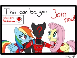 Size: 2048x1536 | Tagged: safe, artist:doc rainbow, fluttershy, rainbow dash, pegasus, pony, emt, join, medic, plushie, red cross, volunteering, we need you!