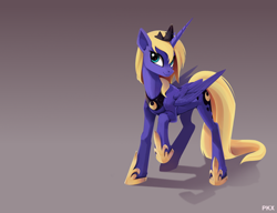 Size: 720x554 | Tagged: safe, artist:ponykillerx, princess luna, alicorn, pony, female, horn, mare, solo, standing