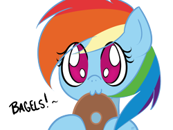 Size: 1600x1200 | Tagged: safe, artist:alexsalinasiii, rainbow dash, pegasus, pony, :3, bagel, bread, cute, daaaaaaaaaaaw, dashabetes, food, nom, solo