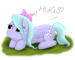 Size: 1280x1024 | Tagged: safe, artist:twcsoarin, flitter, bronybait, cute, daaaaaaaaaaaw, flitterbetes, floppy ears, grass, hug, hug request, looking up, meme, prone, smiling