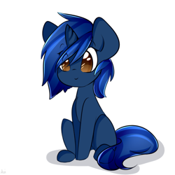 Size: 666x666 | Tagged: safe, artist:avimod, oc, oc only, oc:starlight blossom, pony, unicorn, cute, female, filly, sitting, solo