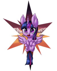 Size: 1896x2368 | Tagged: safe, artist:itresad, twilight sparkle, twilight sparkle (alicorn), alicorn, pony, chibi, cloud, cute, floating, happy, open mouth, simple background, sky, solo, transparent background, twiabetes