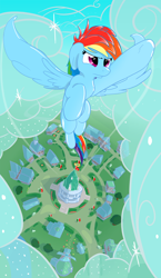 Size: 1200x2074 | Tagged: safe, artist:amazin-a, rainbow dash, pegasus, pony, cloud, flying, solo, vertico