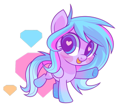 Size: 3049x2659 | Tagged: safe, artist:wicklesmack, oc, oc only, oc:diamond sparkle, chibi, heart eyes, solo, wingding eyes