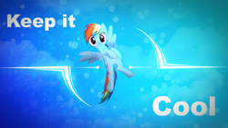 Size: 1024x576 | Tagged: safe, artist:dashiesparkle, artist:spntax, rainbow dash, pegasus, pony, floating, looking at you, vector, wallpaper