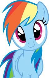 Size: 1581x2500 | Tagged: safe, artist:rontoday2012, edit, rainbow dash, pegasus, pony, cute, dashabetes, head tilt, smiling, solo