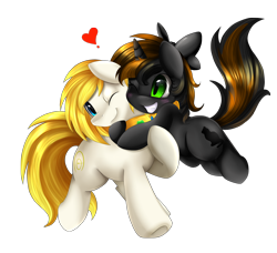 Size: 2550x2321 | Tagged: safe, artist:pridark, oc, oc only, earth pony, pony, unicorn, hug, simple background, transparent background