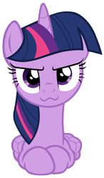 Size: 7000x12000 | Tagged: safe, artist:tardifice, artist:timelordomega, edit, twilight sparkle, twilight sparkle (alicorn), alicorn, pony, :3, >:3, absurd resolution, cute, dat face, female, folded wings, looking at you, mare, prone, simple background, smiling, smirk, solo, transparent background, twiabetes, vector, wavy mouth