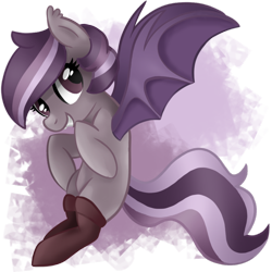 Size: 894x894 | Tagged: safe, artist:sacredroses-art, oc, oc only, oc:iris, bat pony, pony, clothes, solo, stockings