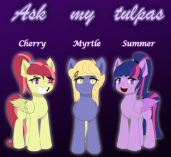 Size: 2800x2560 | Tagged: safe, artist:nihithebrony, oc, oc only, oc:cherry, oc:myrtle, oc:summer, tulpa