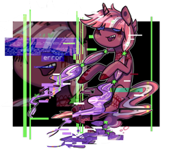 Size: 1024x905 | Tagged: safe, artist:kyaokay, oc, oc only, oc:glitch hop, error, glitch