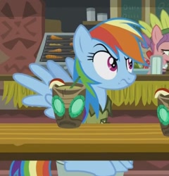 Size: 981x1023 | Tagged: safe, screencap, carrot bun, rainbow dash, pegasus, pony, stranger than fan fiction, angry